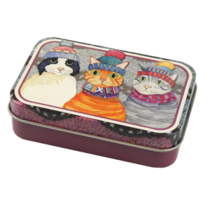 Emma Ball Cats in Hats . Mini Hinged Tin