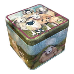 Emma Ball Felted Sheep...Small Square Tin