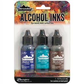 Ranger Ink Tim Holtz Alcohol Ink .5oz 3/Pkg - Mariner