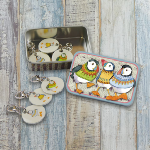 Emma Ball Woolly Puffins II Crochet Markers tin(T210)
