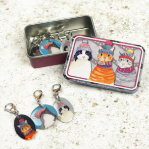 Emma Ball Cats in Hats Crochet Markers tin (T301)