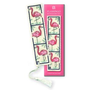 Textile Heritage Cross Stitch Kit Bookmark - Flamingo