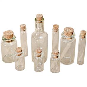 Idea-Ology Corked Glass Vials 9/Pkg - Tim Holtz