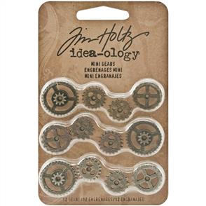 Idea-Ology Tim Holtz Metal Mini Gears 12/Pkg - Antique