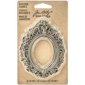 Idea-Ology Tim Holtz Baroque Frames 2/Pkg - Antique Nickel
