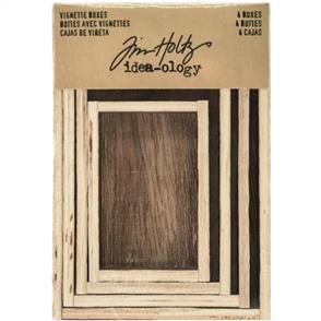 Idea-Ology Wooden Vignette Boxes 4/Pkg - Tim Holtz