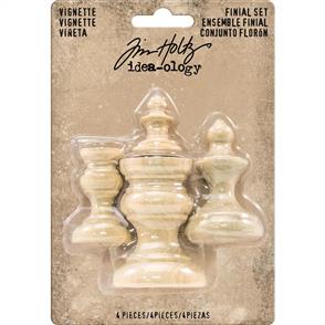 Idea-Ology Tim Holtz  Wooden Vignette Finial Set 4/Pkg