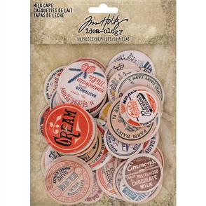 Idea-Ology Tim Holtz  Chipboard Milk Caps 50/Pkg