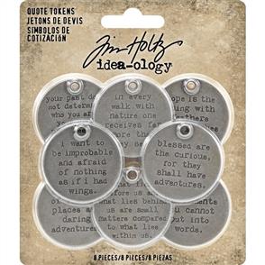 Idea-Ology Tim Holtz  Metal Quote Tokens 8/Pkg