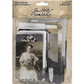 Idea-Ology Tim Holtz Found Relatives - Vintage Portraits 45/Pkg