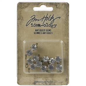 Idea-Ology Tim Holtz Metal Adornments 12/Pkg - Antiqued Gems