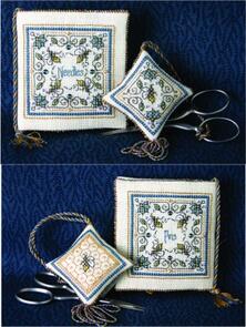 The Bee Cottage Cross Stitch Chart - Crystal Honey Needlebook & Fob Set