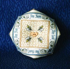 The Bee Cottage Chart & Charm Pack - Crystal Honey Biscornu Pincushion