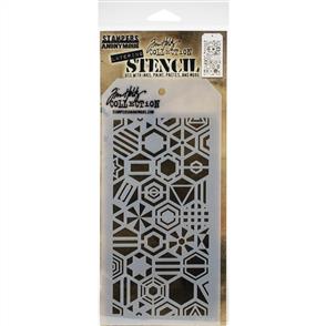 Stampers Anonymous Tim Holtz Layered Stencil 4.125"X8.5" - Patchework Hex