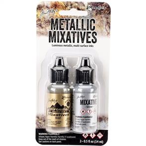 Ranger Ink Tim Holtz Alcohol Ink Metallic Mixatives 2/Pkg - Gold & Silver