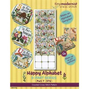 Tiny Modernist Cross Stitch Pattern - Happy Alphabet Part 7: S T U