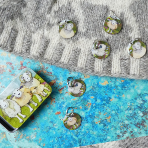Emma Ball Felted Sheep Stitch Markers in a Tin(T202)