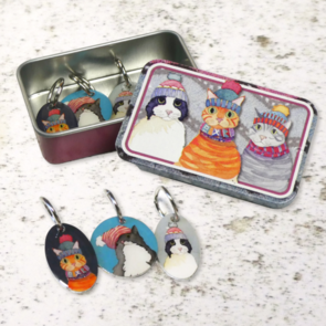 Emma Ball Cats in Hats Stitch Markers in a Tin(T301)
