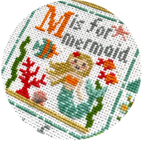 Tiny Modernist Cross Stitch Pattern - Happy Alphabet Part 5: M N O