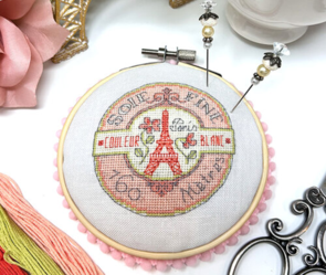 Tiny Modernist Cross Stitch Vintage Paris Pin Cushion Chart