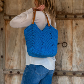 Hoooked RibbonXL Solid : Toscana Bag - Blue