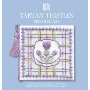 Textile Heritage Cross Stitch Kit Needle Case - Tartan Thistles