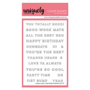 Uniquely Creative - Clear Stamps: Block Outline Sentiments