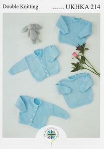UKHKA Knitting Kit / Pattern - 214 - Round Neck Sweaters and Cardigans