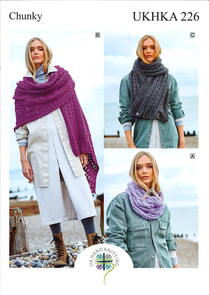 UKHKA Pattern 226 - Scarves & Shawls in Chunky