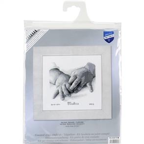 Vervaco Baby Hands Birth Record On Aida Counted Cross Stitch Kit