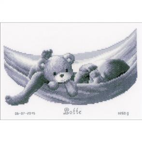 Vervaco Baby In Hammock Birth Record Cross Stitch Kit