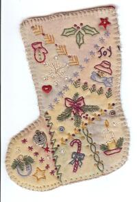 Chickadee Hollow Vintage Christmas Stocking