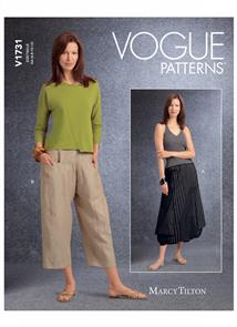 Vogue Pattern 1731 Misses' Deep-Pocket Skirt and Pants V1731