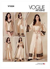 Vogue Pattern Misses' and Misses' Petite Robe, Belt, Camisole, Slip, Shorts and Pants V1834