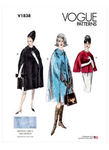 Vogue Pattern 1838 Misses' Cape V1838