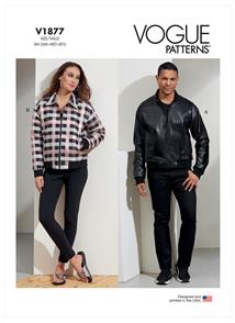 Vogue Pattern 1877 Unisex Bomber Jacket V1877