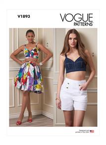Vogue Pattern Misses' Top, Shorts and Skirt V1893
