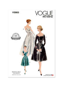 Vogue Sewing Patterns 1950s Misses' Dress and Petticoat V2003
