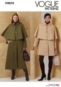 Vogue Patterns Misses' Cape Coat in Two Lengths V2074
