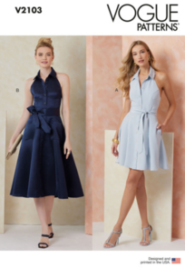 Vogue Patterns Misses' Dress in Two Lengths and Tie Belt V2103