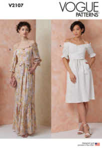 Vogue Patterns Misses' Dress in Two Lengths with Tie Belt V2107