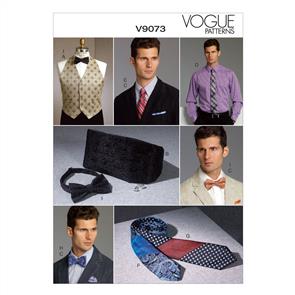 Vogue Pattern 9073 Men's Vest, Cummerbund, Pocket Square and Ties V9073