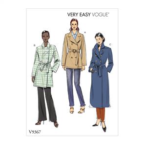 Vogue Pattern 9367 Misses' Coat and Belt V9367
