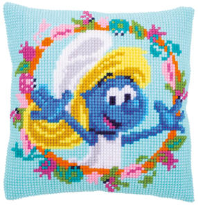 Vervaco Cross Stitch Cushion Kit - The Smurfs Smurfette