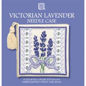 Textile Heritage Cross Stitch Kit Needle Case - Victorian Lavender