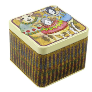Emma Ball Sheep in Sweaters . Small Square Tin