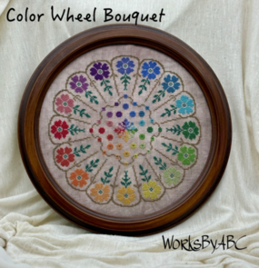 Assorted Cross Stitch Charts Works by ABC - Colour Wheel Bouquet