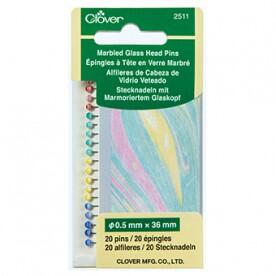 Clover Marbled Glass Head Pins