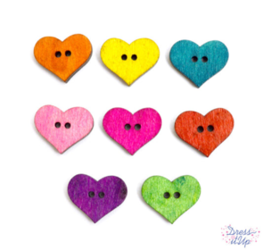 Dress It Up Wood Hearts Rainbow