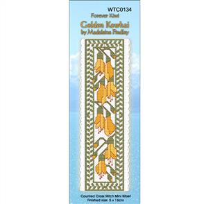 CraftCo Cross Stitch Kit Bookmark - Madeleine Findley's Golden Kowhai